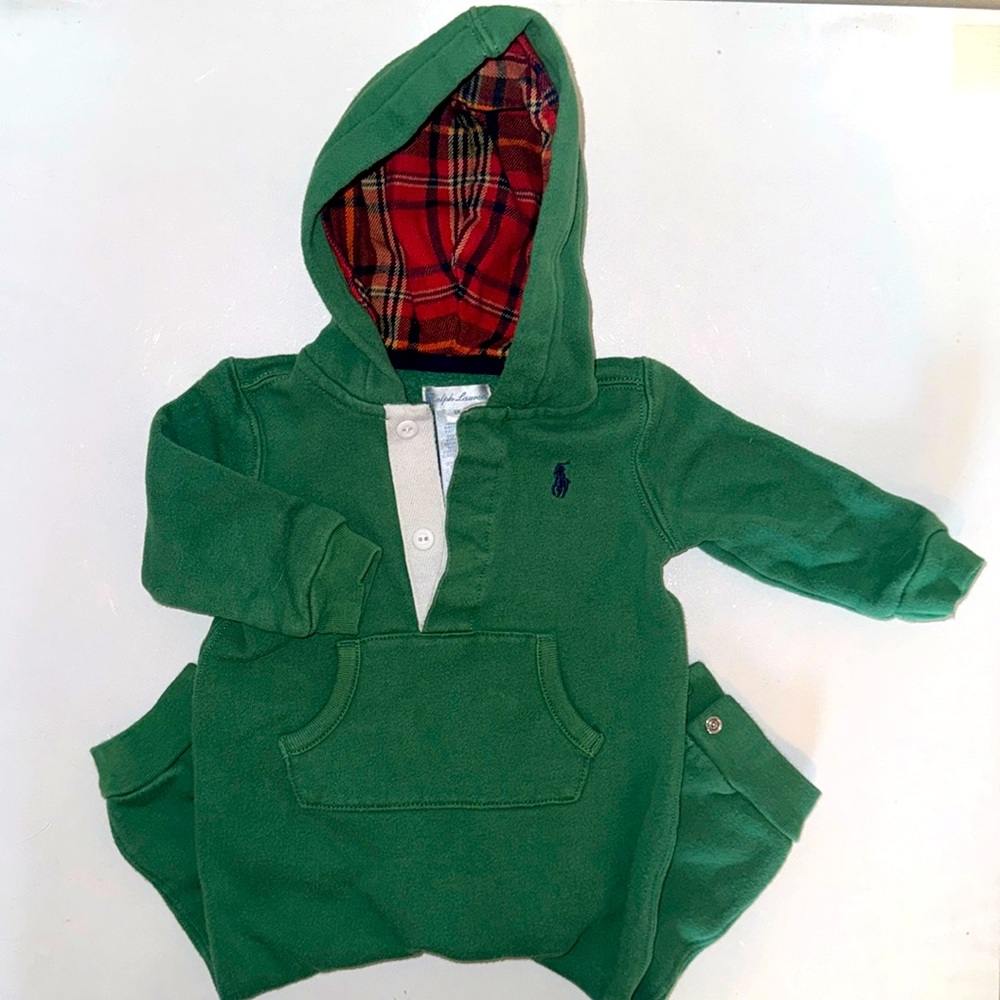 Ralph Lauren Children’s wear Hooded Fleece Playsuit